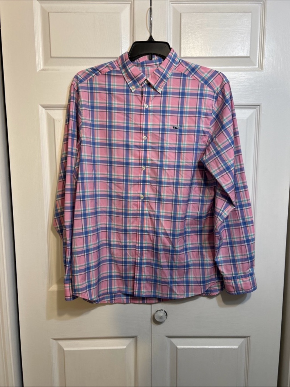 Vineyard Vines Performance Classic Fit Whale Shirt Mens Size L Large Plaid Multi